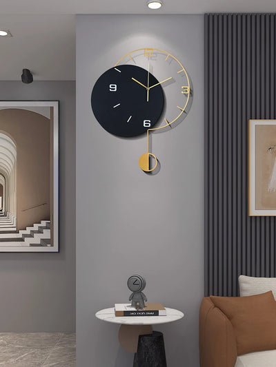 Horloge murale design métal blanc 50 cm salon moderne