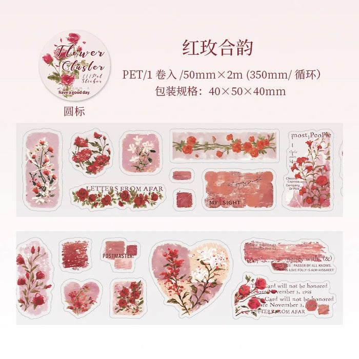 rubans décoratifs multicolores fleurs séchées vintage adhésifs scrapbooking planificateur journal craft