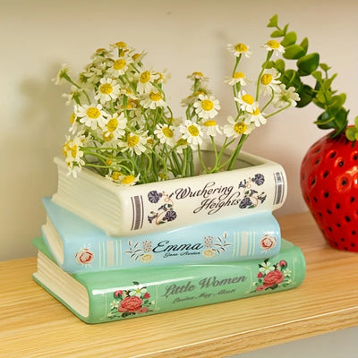 Vase livre céramique vintage 3 niveaux blanc sur étagère