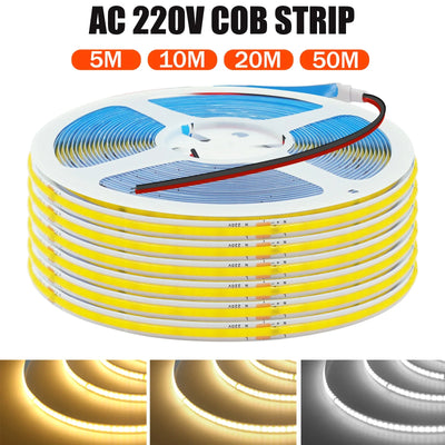 Ruban LED COB 20m haute densité blanc chaud