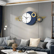 horloge murale moderne géométrique bleu doré abstraiteintérieur déco