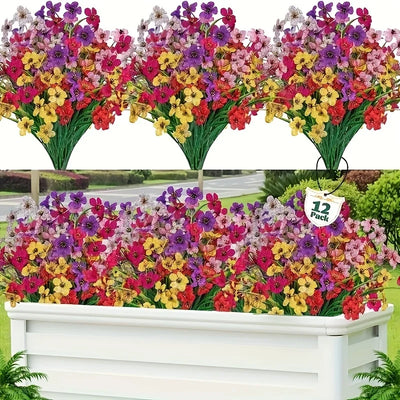 Bouquet de fleurs artificielles multicolores pour jardin