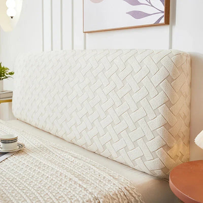 Housse de tête de lit matelassée extensible gris clair