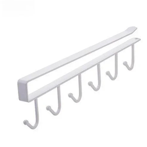 porte ustensiles suspendus crochets métal moderne blanc noir tasses spatules cuillères rangement cuisine minimaliste