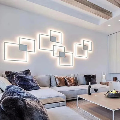 Applique murale LED ronde design art déco en blanc pour salon