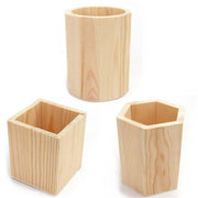 porte stylos bois naturel rustique conteneur pinceaux accessoires deco artisanal