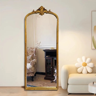 Miroir design alien en PU couleur brun pour salle de bain moderne