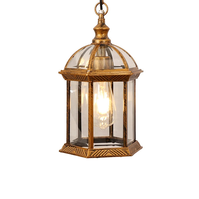Lanterne extérieure suspendue en aluminium bleu pour jardin