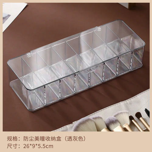 boîte rangement cosmétique transparente moderne compartimentée anti poussière organisation lentilles jetables quotidienne minimaliste