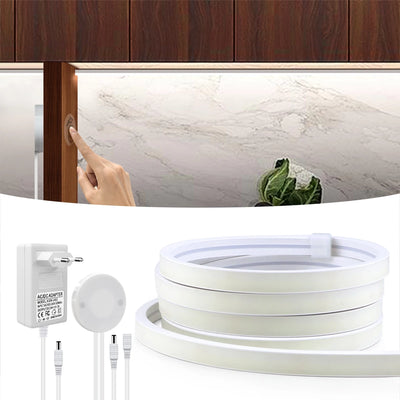 Tube néon LED COB 11mm blanc chaud sous armoire de cuisine