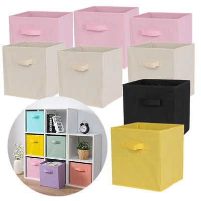Cube de rangement pliable en tissu non tissé violet