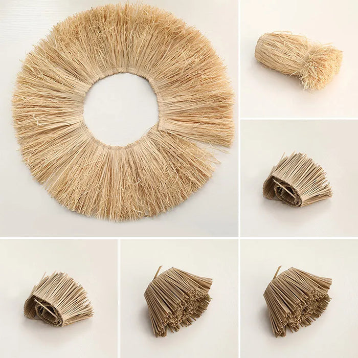Guirlande en paille de raphia naturelle pour décoration murale