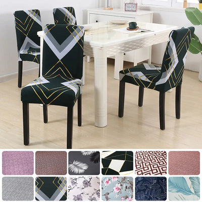 Housse de chaise extensible Spandex gris clair sur chaise de cuisine