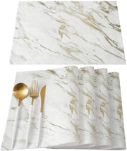 sets table imitation marbre blanc or élégants moderne antiderapants qualite environnementale