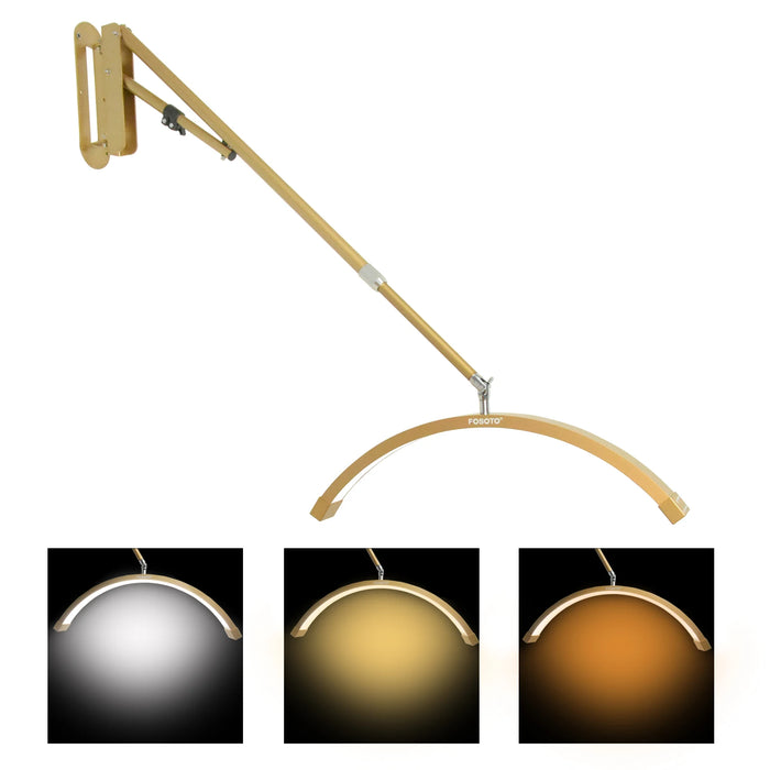 Lampe demi-lune murale rotative LED 40W avec bras long ajustable en acier noir