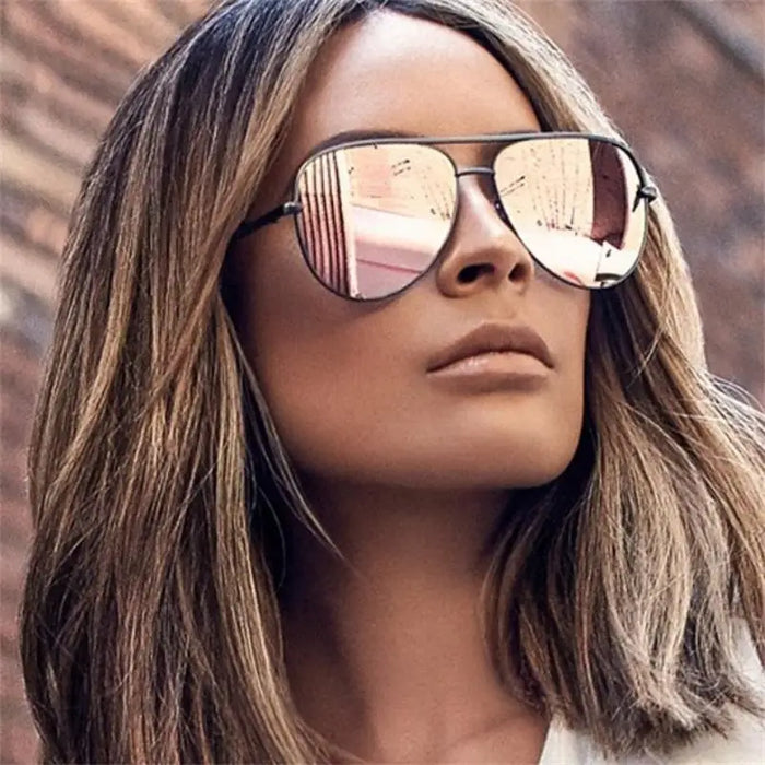 Lunettes de soleil miroir pilote surdimensionnées femme homme