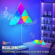 panneau lumineux triangulaire led couleur personnalisable moderne adhésif télécommande fixe chambre salon