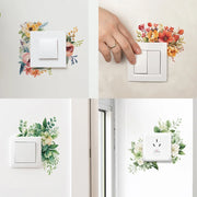 autocollant decoratif floral interrupteur motif aquarelle couleur multiple facile chambre deco moderne