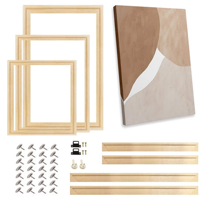 Cadre photo mural en bois naturel 40x80 cm vue de face