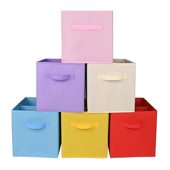 Boîte de rangement cube pliable en tissu non tissé violet