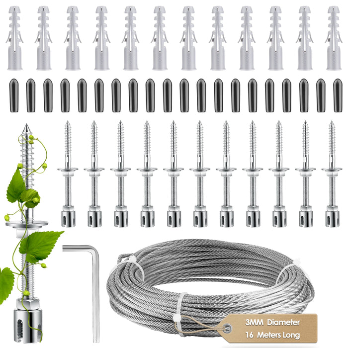 Support pour plante grimpante en acier inoxydable beige - vue d'ensemble du kit