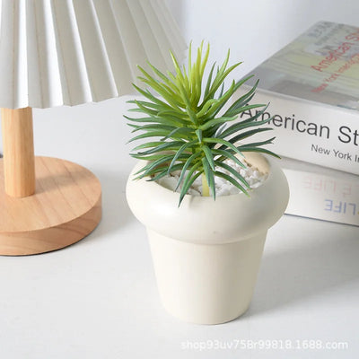 Pot de fleurs en céramique blanc style européen pour plantes d'intérieur