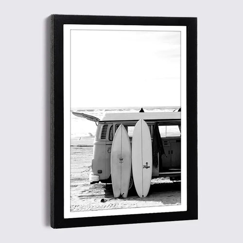 Cadre photo A4 13x18 cm noir avec affiche nordique plage mer