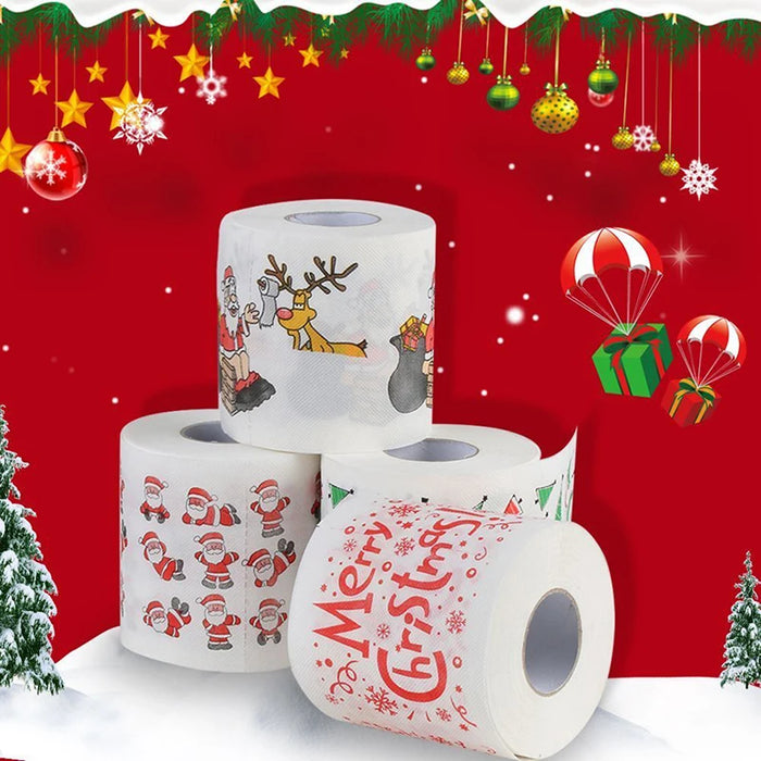 Papier toilette de Noël imprimé vert menthe