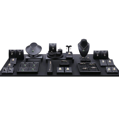 Présentoir bijoux professionnel cuir PU noir