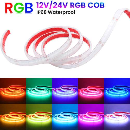 ruban led cob étanche ip68 blanc rouge haute luminosité adhésif flexible éclairage linéaire intérieur
