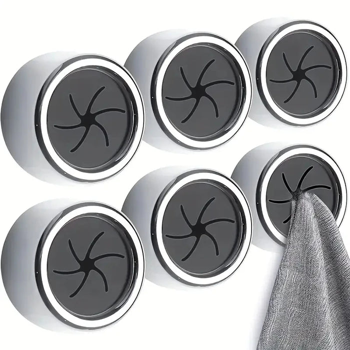 Porte-serviettes mural adhésif gris avec ventouse pour salle de bain