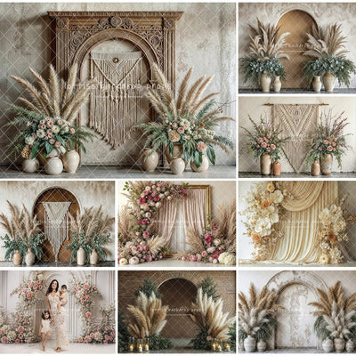 Tête de lit bohème macramé floral en décoration murale pour chambre