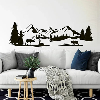 Autocollant mural montagne chambre Ombre Interieur