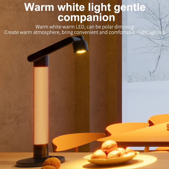 Lampe de lecture LED rotative connectée WiFi beige sur table de chevet
