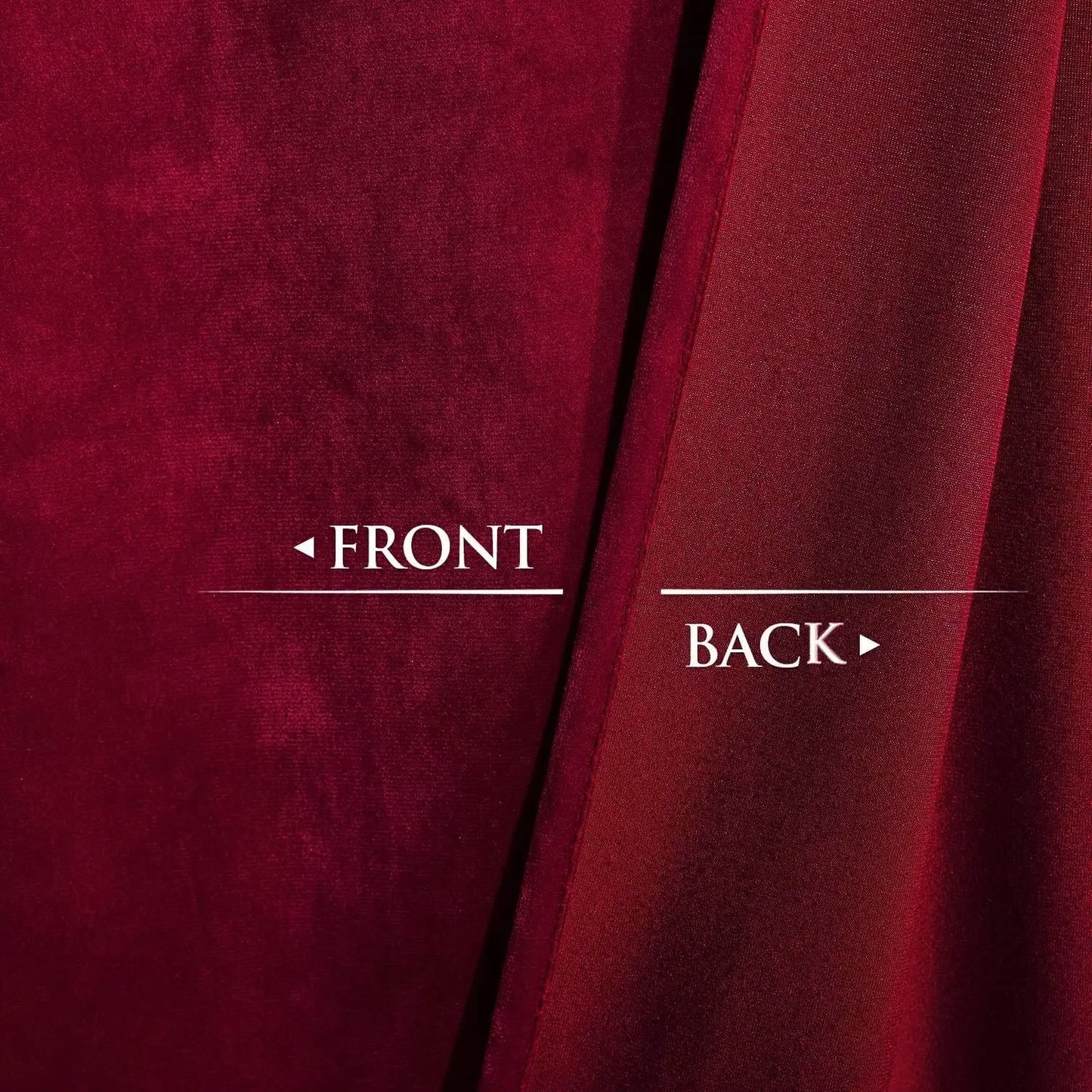Rideaux luxueux en satin rouge et en velours rose décorant une salle de séjour, avec un accent sur le textile de haute qualité.