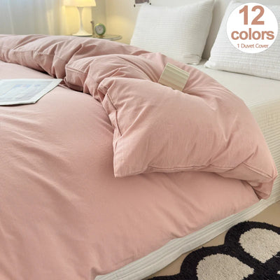 Housse de couette 100% coton unie gris clair