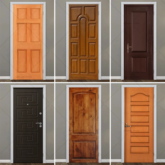 Autocollant de porte 3D en vinyl PVC rétro sur une porte blanche