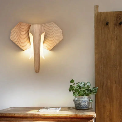 Applique murale en bois avec tête de taureau, design rétro pour salon