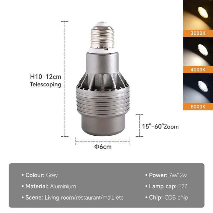 lampe led e27 orientable dimmable noir blanc 500 999 lumens 2700k 6500k moderne