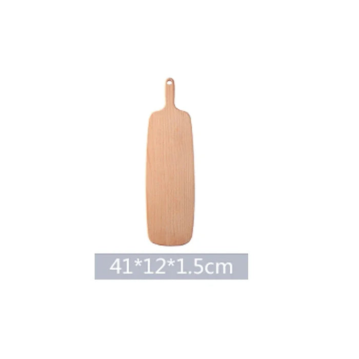 planche découper bois chêne moderne poignée annulaire sushi assiettes minimaliste
