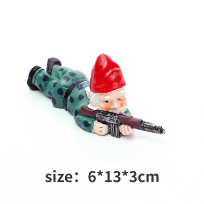 statuette lutin humoristique résine verte bleue rouge ornement extérieur jardin maison cadeaux