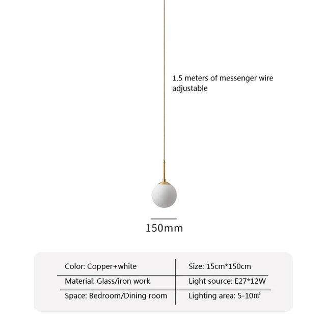 suspension lumineuse moderne or blanc sphères translucides chaînes salon chambrehôtel