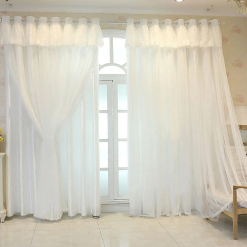 rideau blanc moderne opaque double couche isolation thermique salon chambre fenêtre élégant anneaux métalliques