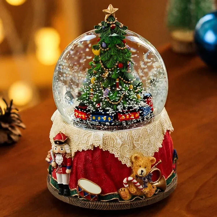 Boule de cristal flocon de neige arbre de Noël avec boîte à tons - Décoration créative de vacances