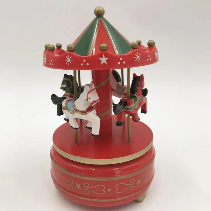 Carrousel musical de Noël en bois et ABS avec animaux décoratifs