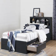 Bibliothèque tête de lit adhésive double luxe vert armée pour lit pleine taille - Décoration murale élégante