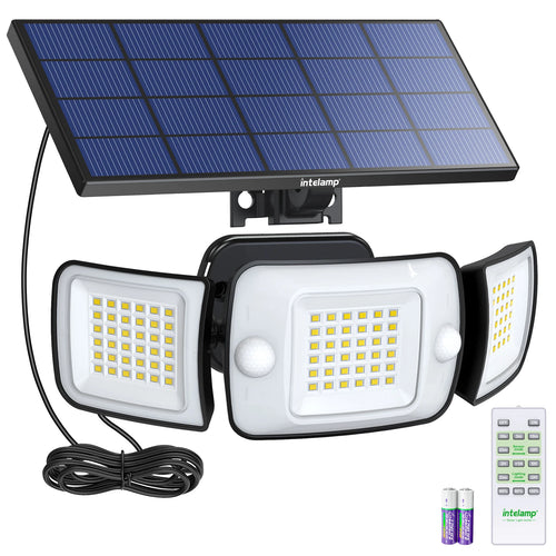 projecteur solaire extérieur moderne noir blanc deux détecteurs mouvement ip65 led clips