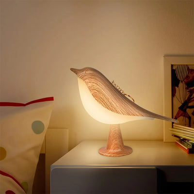 Lampe oiseau tactile sans fil rechargeable couleur jaune clair