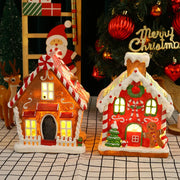 décoration noël maison pain d'épice led rouge marron sucre glace transparent festive