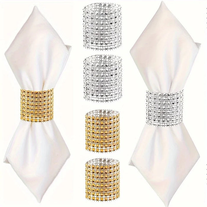 Rond de serviette doré brillant forme biscuit